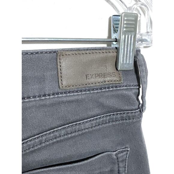 Express Legging Mid Rise Jeans Gray Denim Womens 2S 2 Short Stretch Classic Y2K - Picture 5 of 8